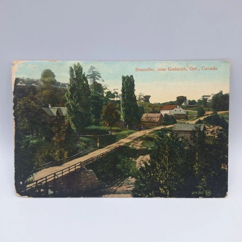 Benmiller Near Goderich Postcard 1911 Antique Lithographic‎ Pickford Michigan